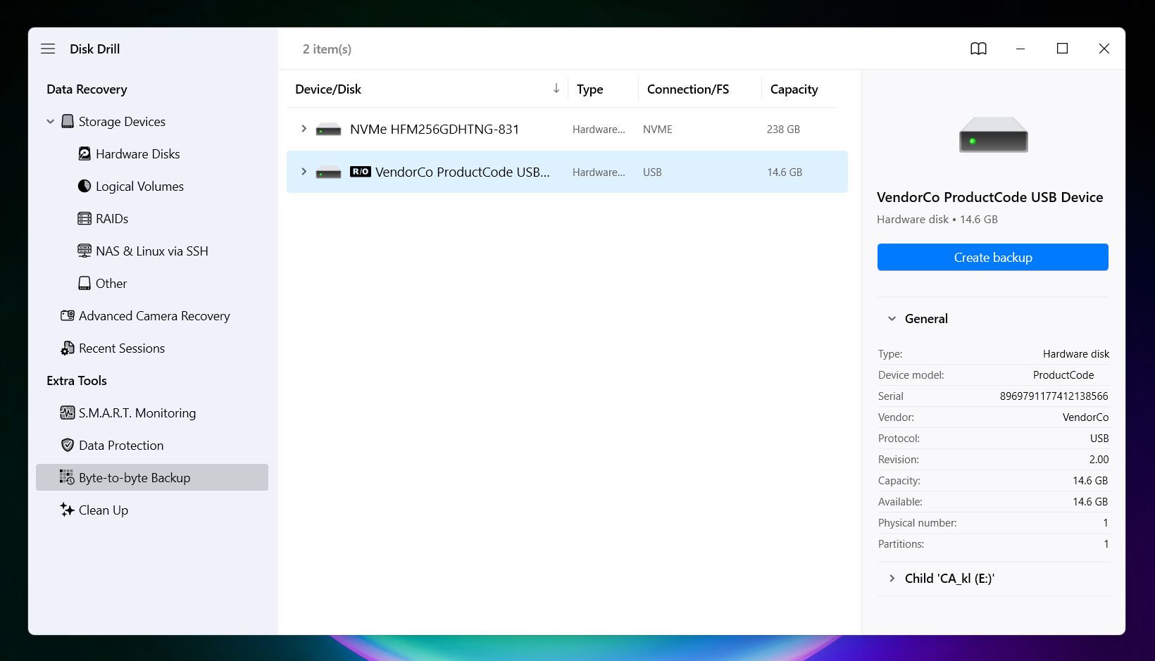 Disk Drill lists the SD card