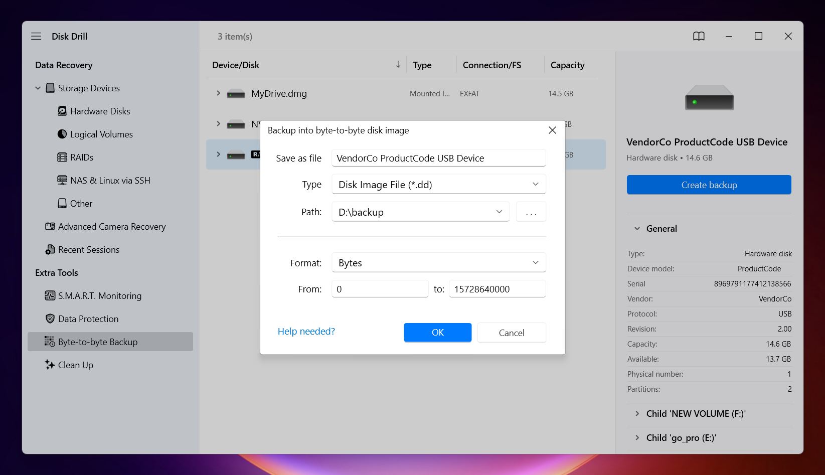 Create backup